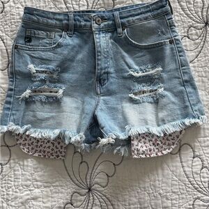 KanCan Light Blue Distressed Jean Shorts